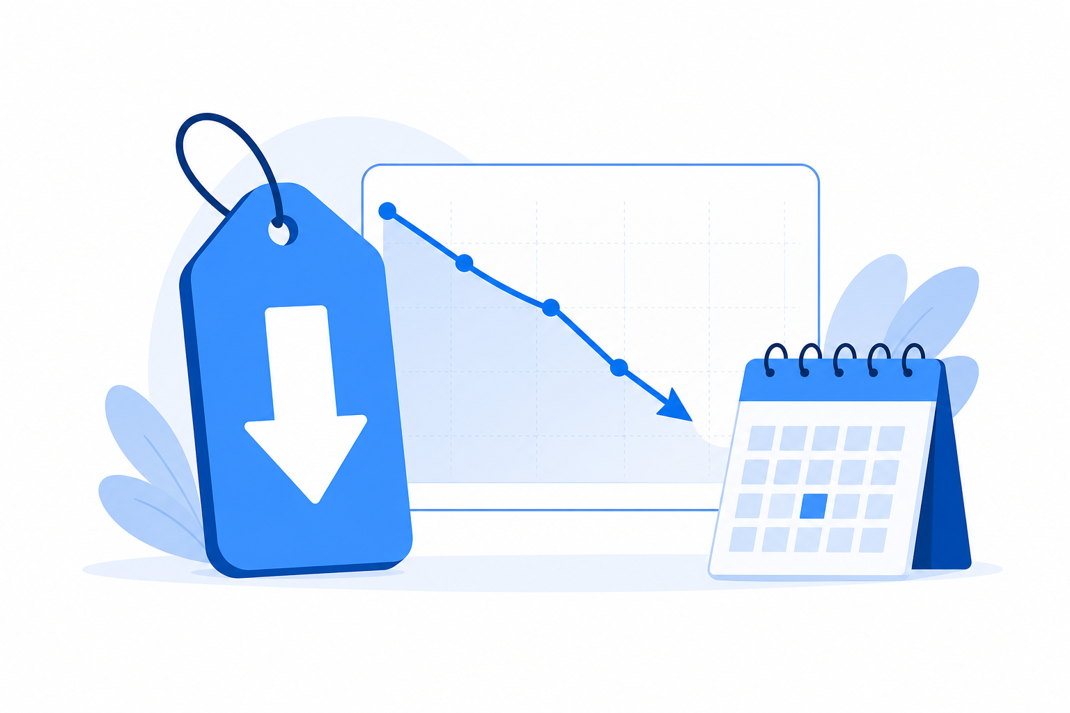 Price tag and downward arrow icon representing Walmart Rollbacks and price drops